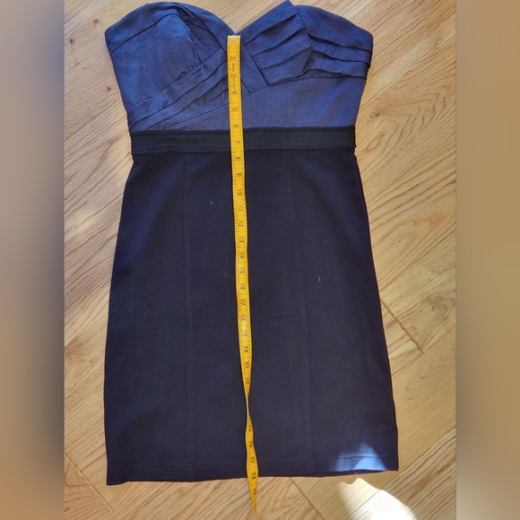 BCBGMaxAzria Sheath Dress sz 10 work cocktail tailored classic Blue Black - Picture 9 of 11